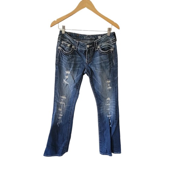 MISS ME  BOOT WOMEN'S JEANS SIZE 28 Thick‎ Stitch Low Rise - Picture 5 of 7